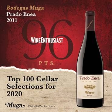 Prado Enea 2011, entre los 10 primeros de la lista Top 100 Cellar Selections for 2020 de Wine Enthusiast