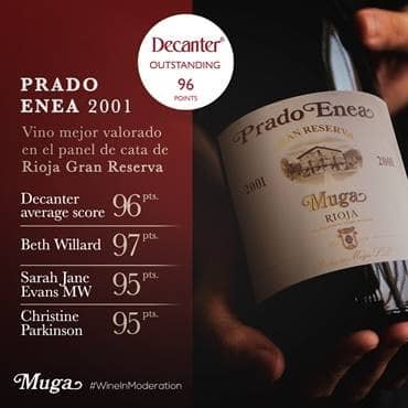Prado Enea 2001, vino mejor valorado por Decanter en el panel de cata de Rioja Gran Reserva